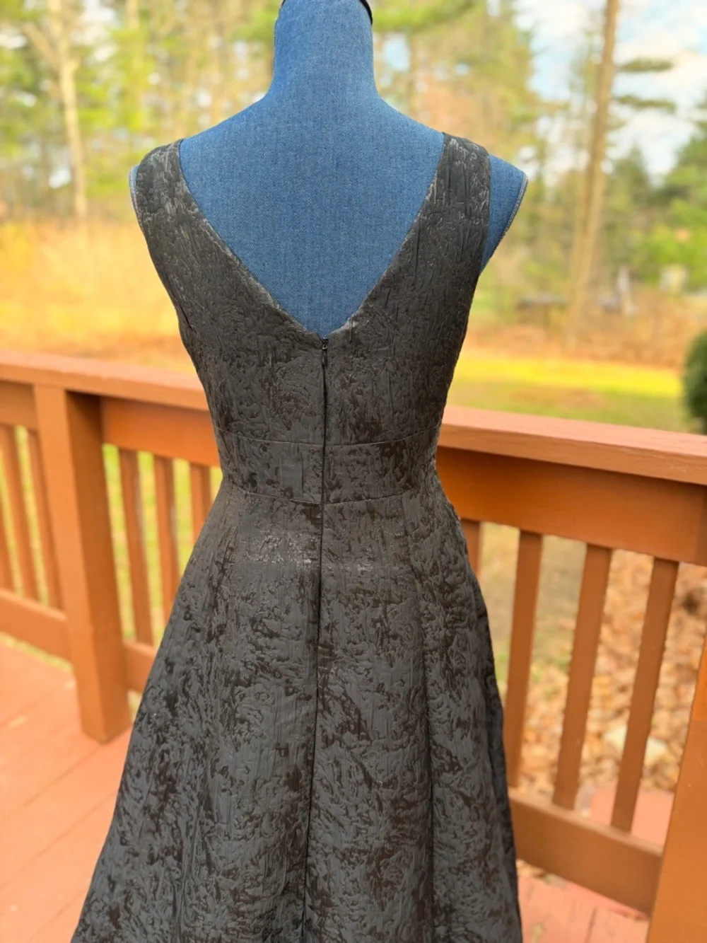 Adrianna Papell Black Jacquard Sequin Gown elegant formal dress 4 - Picture 5 of 9